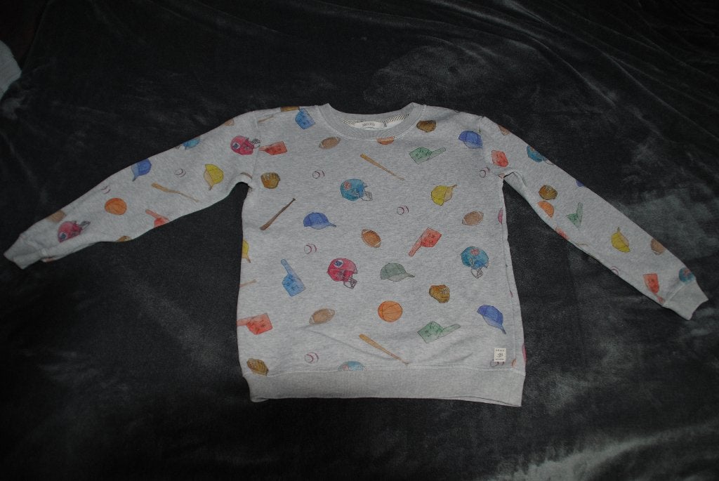 Sissy-Boy grijze sweater met gekleurde honkbalprint, Sissy Boy, Trui of Vest, Ophalen of Verzenden, Zo goed als nieuw