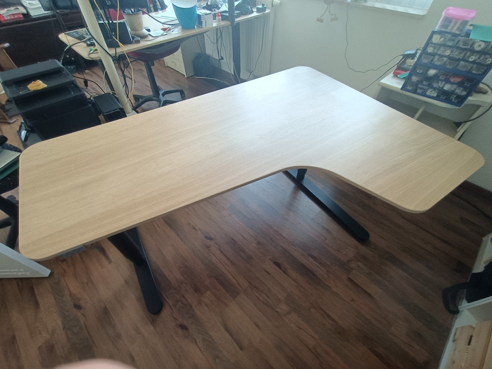 IKEA Elektrisch Zit-sta Bureau 1.60x0.65m, Huis en Inrichting, Scandinavisch, 65 cm, Hoekbureau, Ophalen of Verzenden