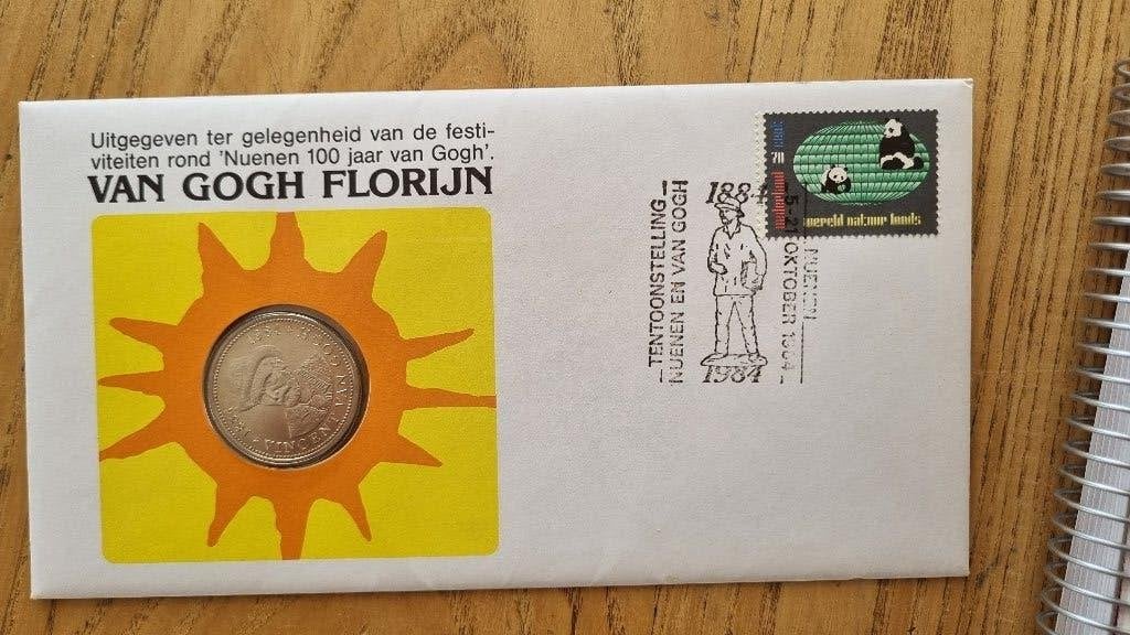 Van Gogh Florijn. Herdenkingsmunt 100 jr van Gogh in Nuenen, Postzegels en Munten, Munten | Nederland, Ophalen of Verzenden, Koningin Beatrix