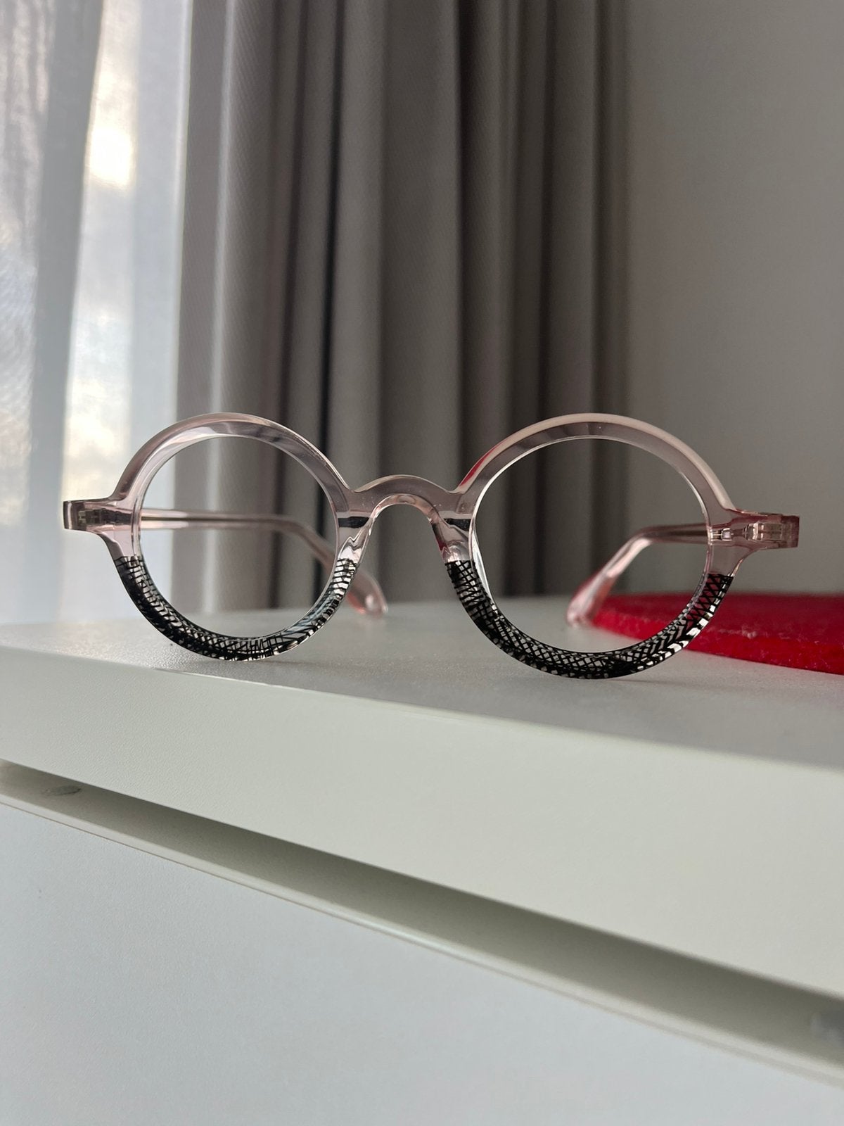 30 Theo Mille 22 bril - Lichtroze met grijs accent, Sieraden, Tassen en Uiterlijk, Zonnebrillen en Brillen | Dames, Overige merken