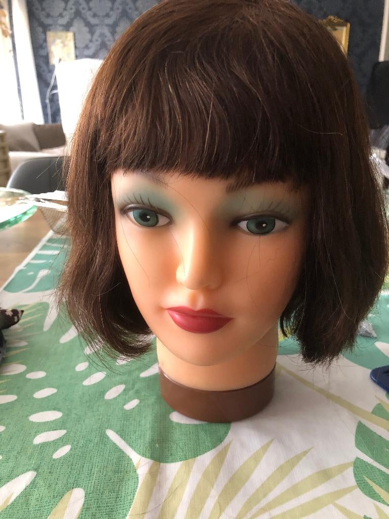 KAPPERS KOP ECHT HAAR, Sieraden, Tassen en Uiterlijk, Uiterlijk | Haarverzorging, Ophalen of Verzenden, Gebruikt, Pruik of Haarverlenging