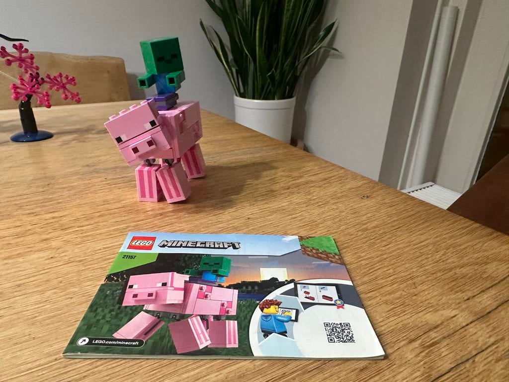 LEGO Minecraft 21157 BigFig Varken met Baby Zombie, Gebruikt, Minecraft, Lego, Ophalen of Verzenden