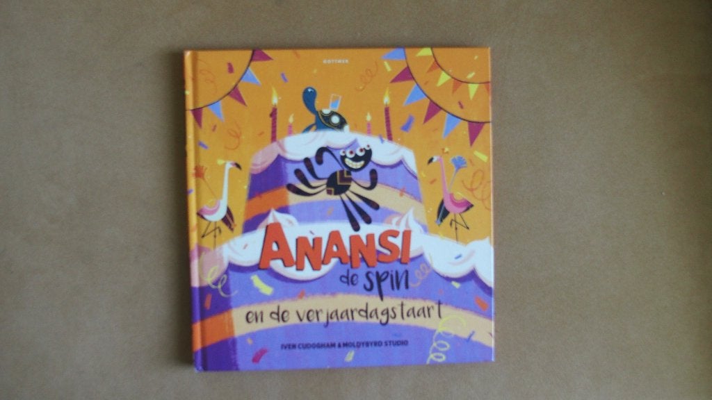 Anansi de spin - Een Surinaams sprookje - Prentenboek, Boeken, Ophalen of Verzenden, Zo goed als nieuw, Iven Cudogham, Fictie algemeen