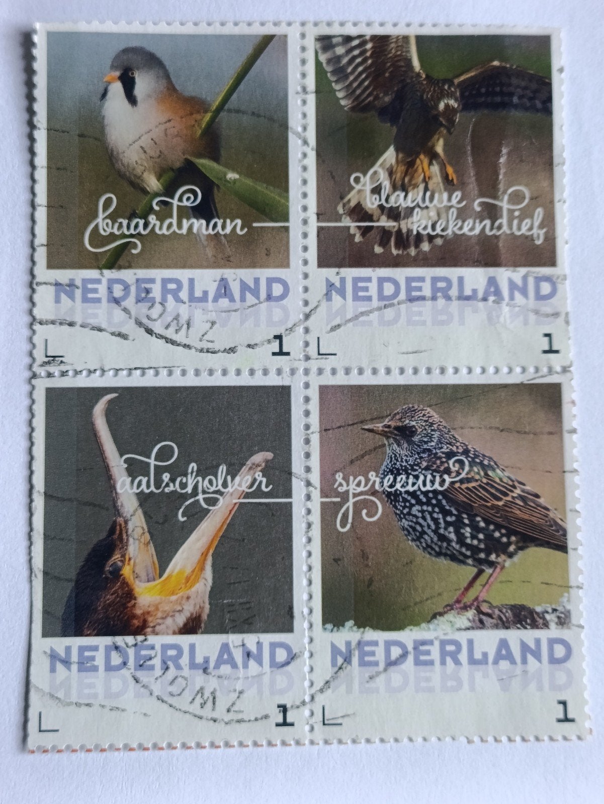Persoonlijke postzegels - Vogels (Baardman, Blauwe Kiekendie, Ophalen of Verzenden, Na 1940, Gestempeld