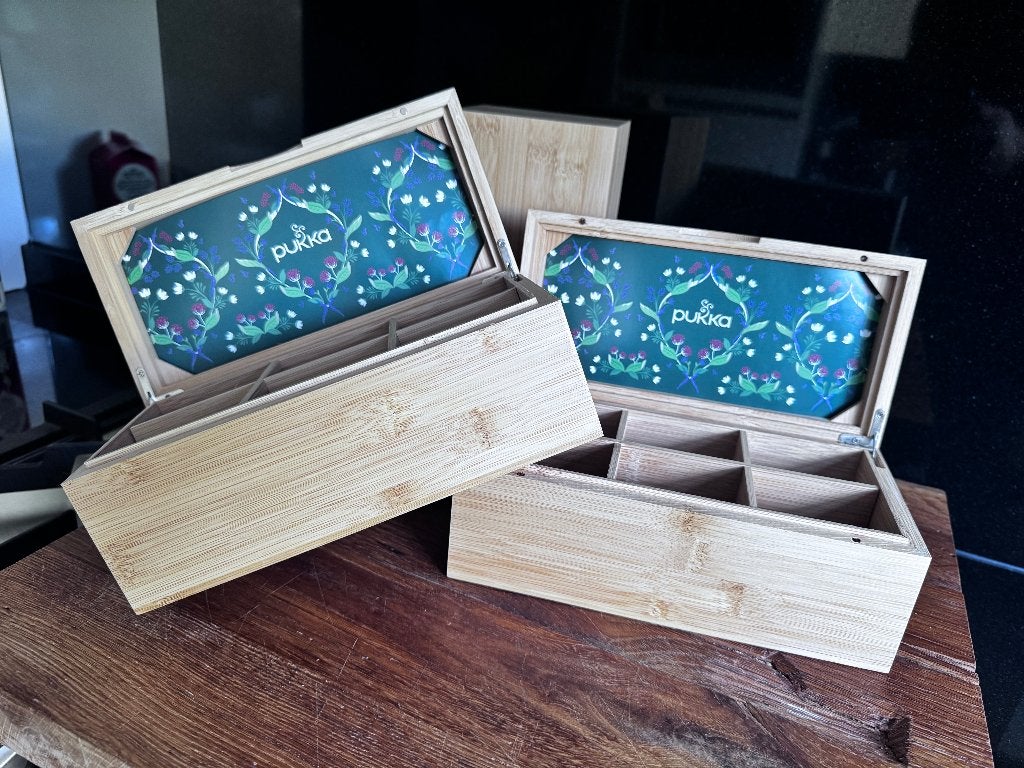 ✅ Pukka Theedoos - Bamboe Houten Theedoos - Nieuw, Hout, Nieuw, Ophalen of Verzenden, Theedoos
