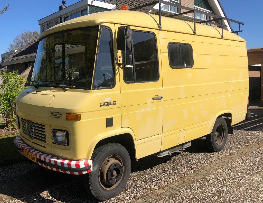 Mercedes 508D camper belastingvrij, Caravans en Kamperen, Campers, Buscamper of Camperbus, Mercedes-Benz, Diesel, Particulier
