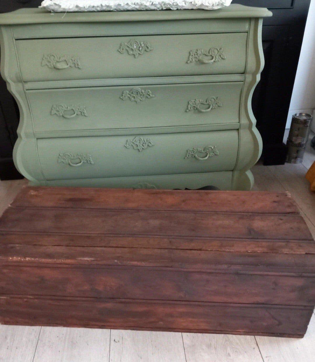 Stoere houten dekenkist antiek, Ophalen, Gebruikt, 50 tot 100 cm, Minder dan 50 cm