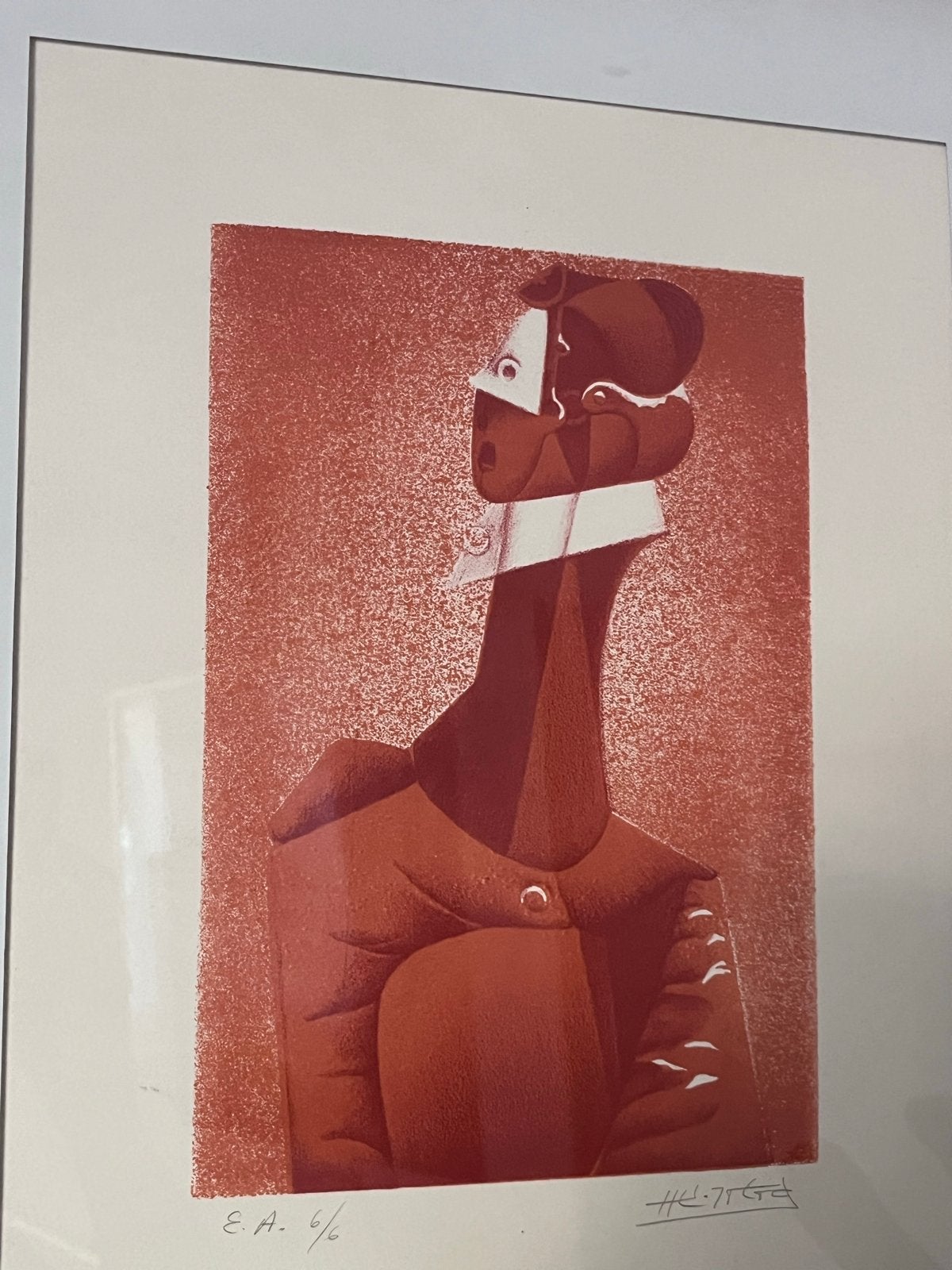 Ingelijste Diepdruk van José Herrera - Gesigneerd, 5/6, Antiek en Kunst, Genummerd, Overige technieken, Portret, 2000 tot heden