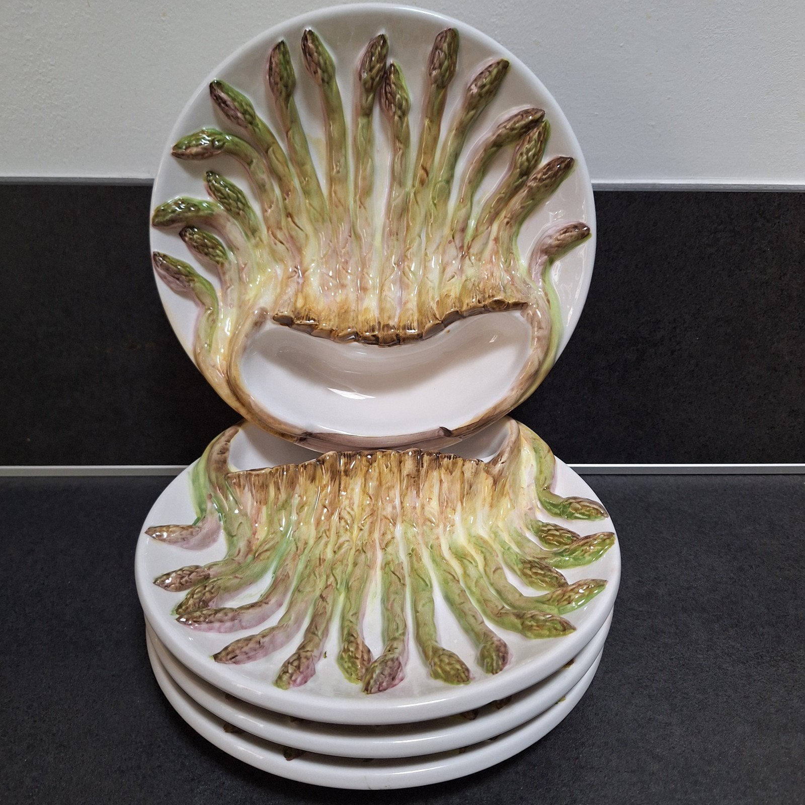R. Blanche Keramische aspergeborden, handgemaakt, Ophalen of Verzenden