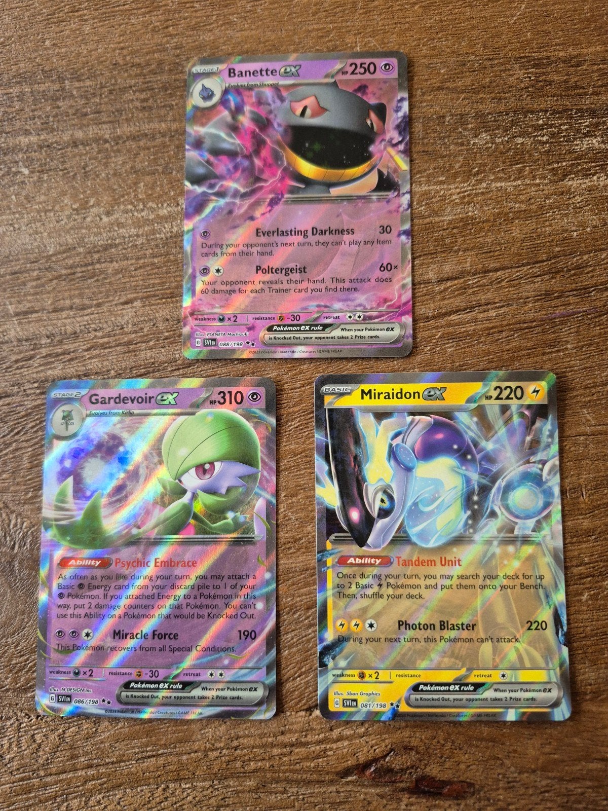Banette, Gardevoir & Miraidon EX Scarlet & Violet, Ophalen of Verzenden, Nieuw