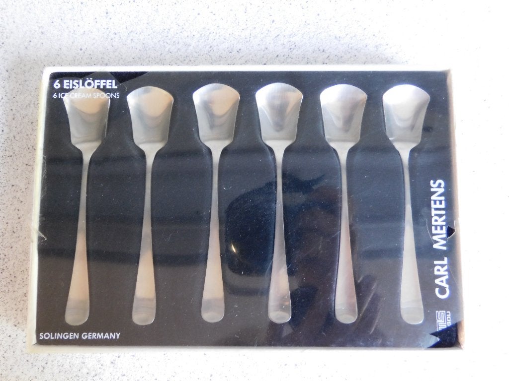 Set van 6 Carl Mertens IJslepels 14 cm, Ophalen of Verzenden