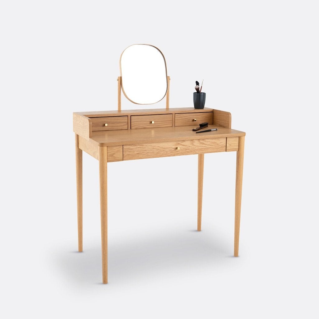 La Redoute Lussan dressing table — oak veneer with mirror, Ophalen, 50 tot 100 cm, Zo goed als nieuw, Minder dan 100 cm