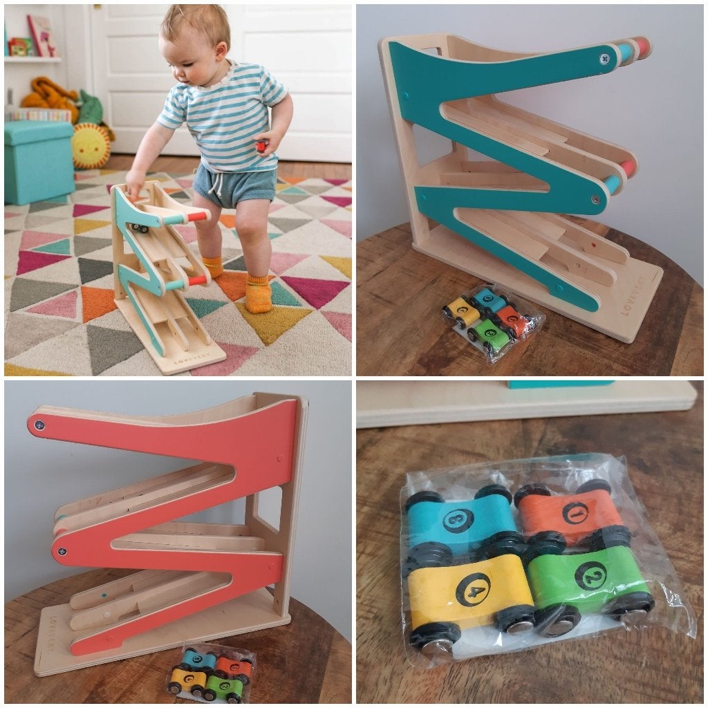 Lovevery Race & Chase Ramp / Racebaan Montessori, Kinderen en Baby's, Speelgoed | Houten speelgoed, Ophalen of Verzenden, Zo goed als nieuw