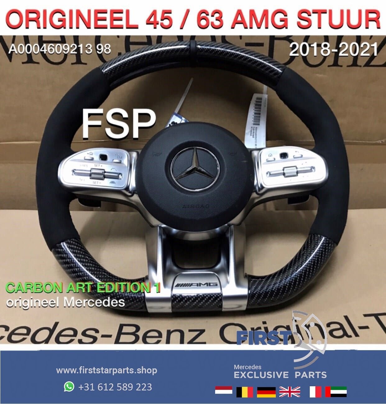 2021 AMG CARBON STUUR + AIRBAG A45 CLA45 C63 E63 GLC63 GLE63