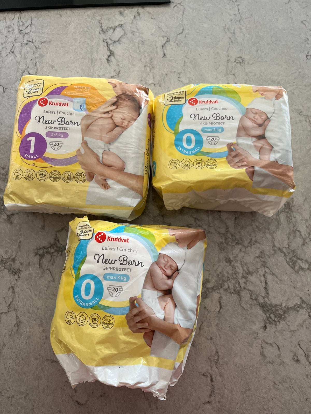 Kruidvat New Born luiers - Maat 0 en 1, Ophalen, Nieuw