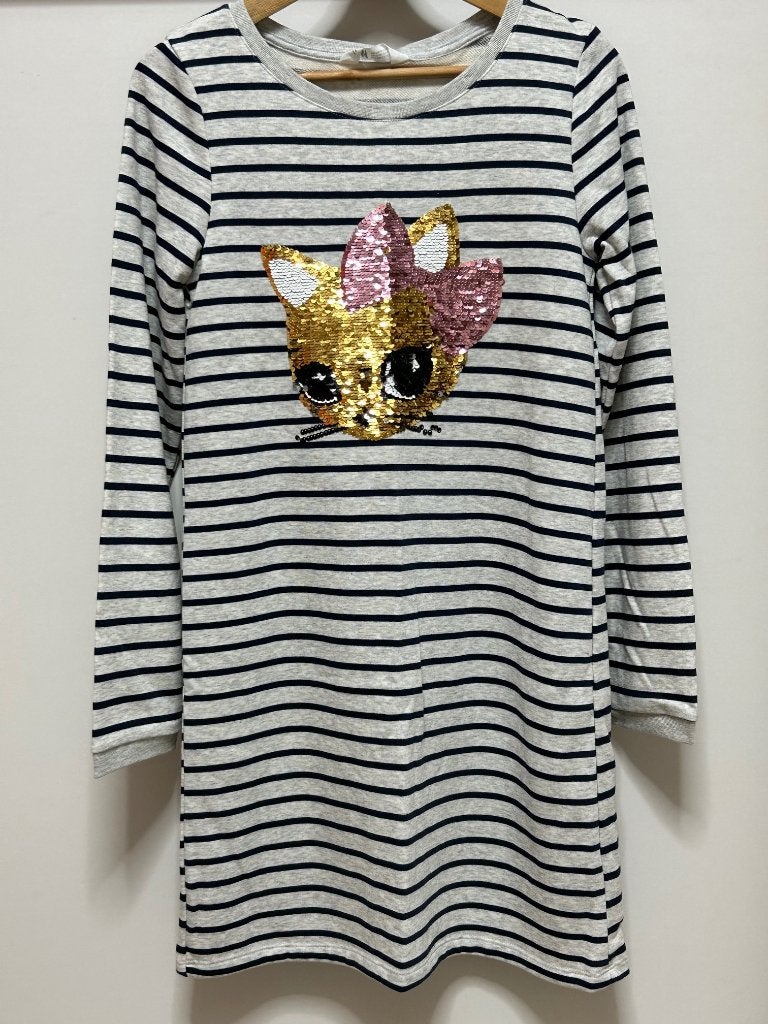 H&M gestreepte sweatjurk met poes mast 158/164 nieuw, Kinderen en Baby's, Meisje, H&M, Nieuw, Ophalen of Verzenden