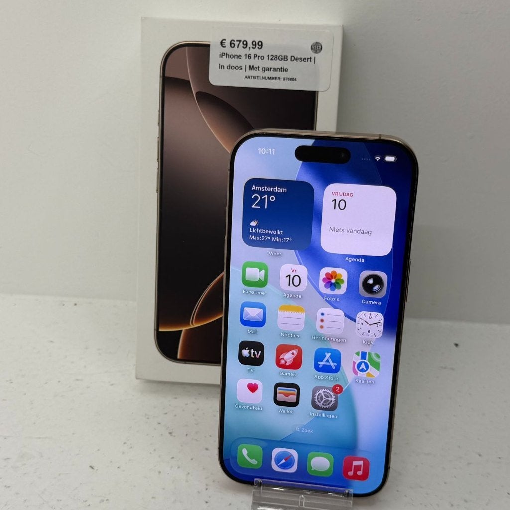 iPhone 16 Pro 128GB Desert | In doos | Met garantie, Telecommunicatie, Mobiele telefoons | Apple iPhone, 128 GB, Dordrecht@usedproducts.nl