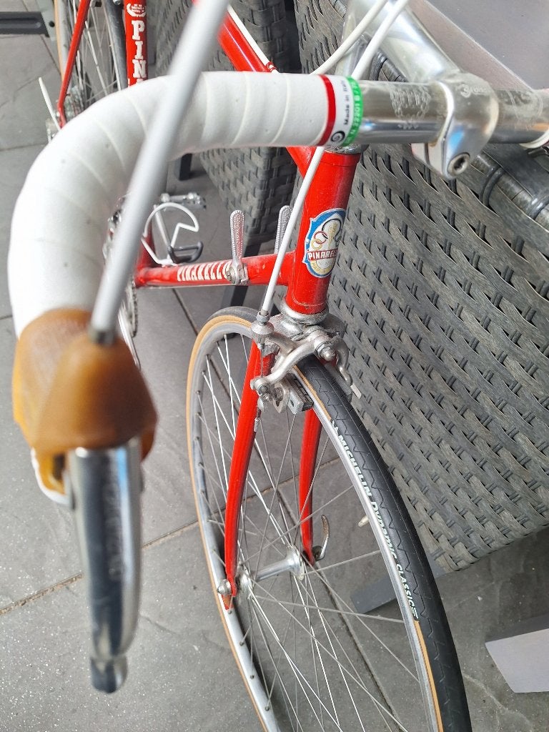 Pinarellop racefiets, retro, vintager, Gebruikt, Staal, Velgrem, Meer dan 20 versnellingen