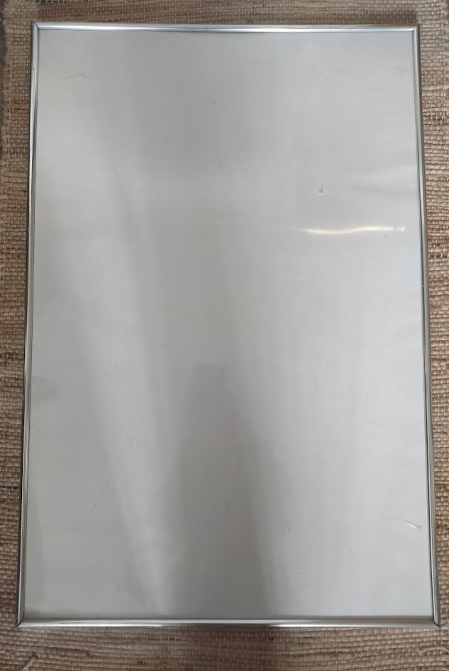 Poster frame met kunststof zilverkleurig omlijsting, Gebruikt, Metaal of Aluminium, Ophalen of Verzenden, 75 cm of meer