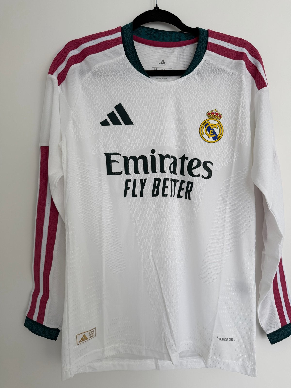 Real Madrid Thuisshirt Lange Mouwen - Maat M, Maat 48/50 (M), Wit, Ophalen of Verzenden, Zo goed als nieuw