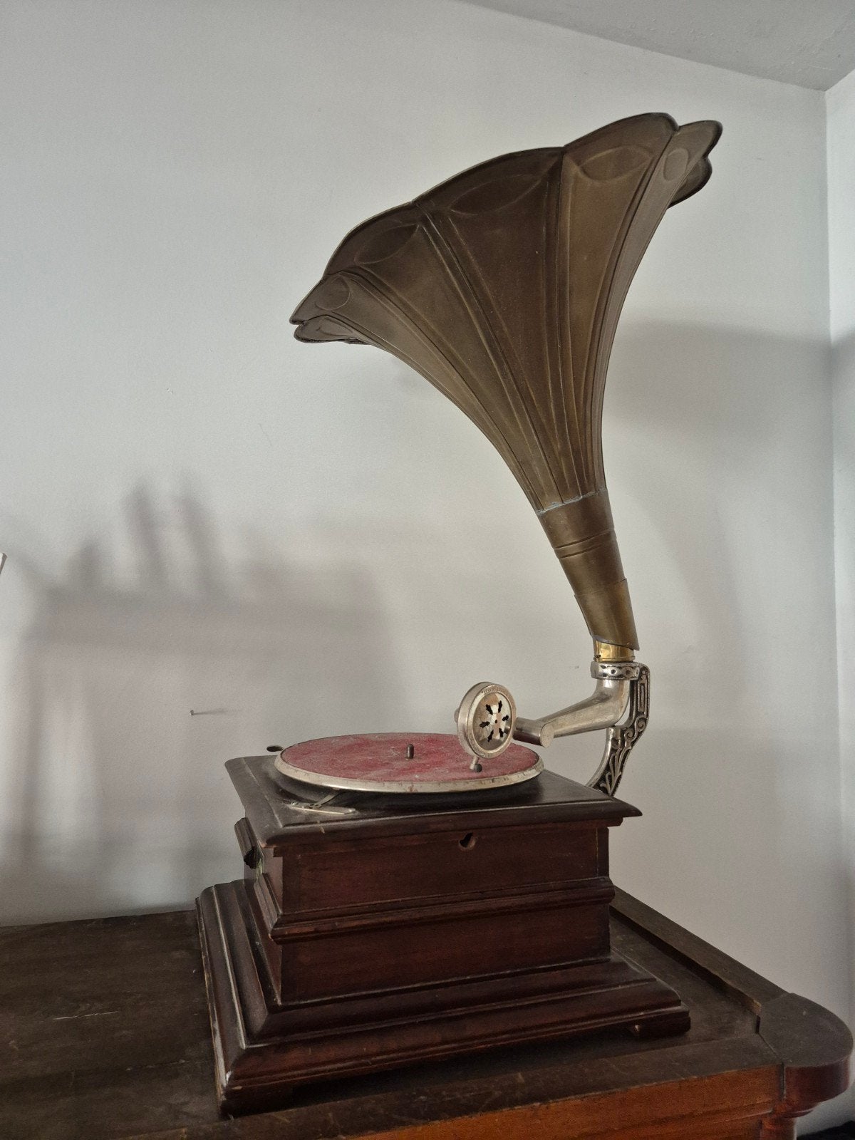 grammofoon - His masters voice met bakelieten platen, Antiek en Kunst, Ophalen