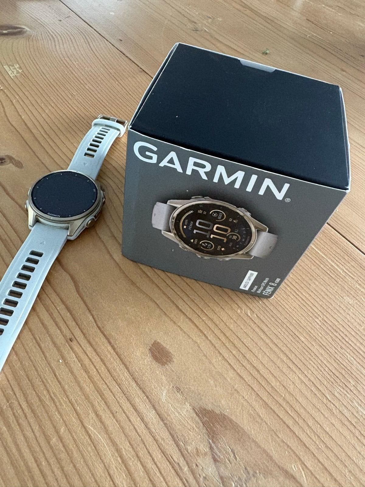 Garmin Fenix 8 (43 mm) AMOLED/Saffier Smartwatch, Ophalen of Verzenden, Waterdicht, Zo goed als nieuw, Wit