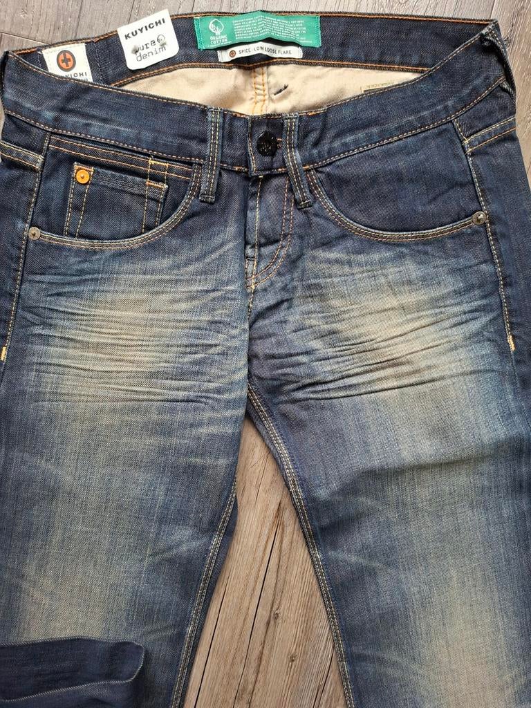 KUYICHI Spice low loose flared jeans W27 L32, Blauw, KUYICHI, Nieuw, Ophalen of Verzenden