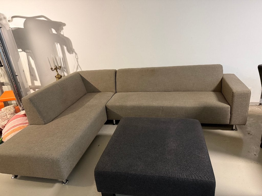 Hoekbank met hocker, Huis en Inrichting, Ophalen, 250 tot 300 cm, Gebruikt, Hoekbank
