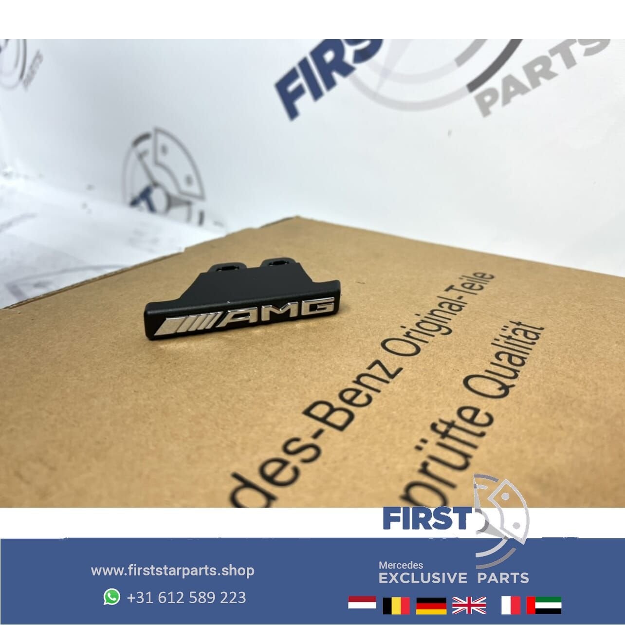 AMG GRIL LOGO EMBLEEM Mercedes A B C CLA E GLA GLC GLE V S K, Gebruikt, -, Voor, Ophalen of Verzenden