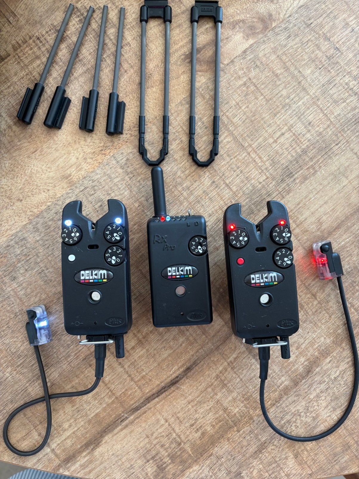 Delkim Tx I plus 2+1 incl NiteLite, D-Lock, snag ears, Ophalen, Gebruikt, Complete set