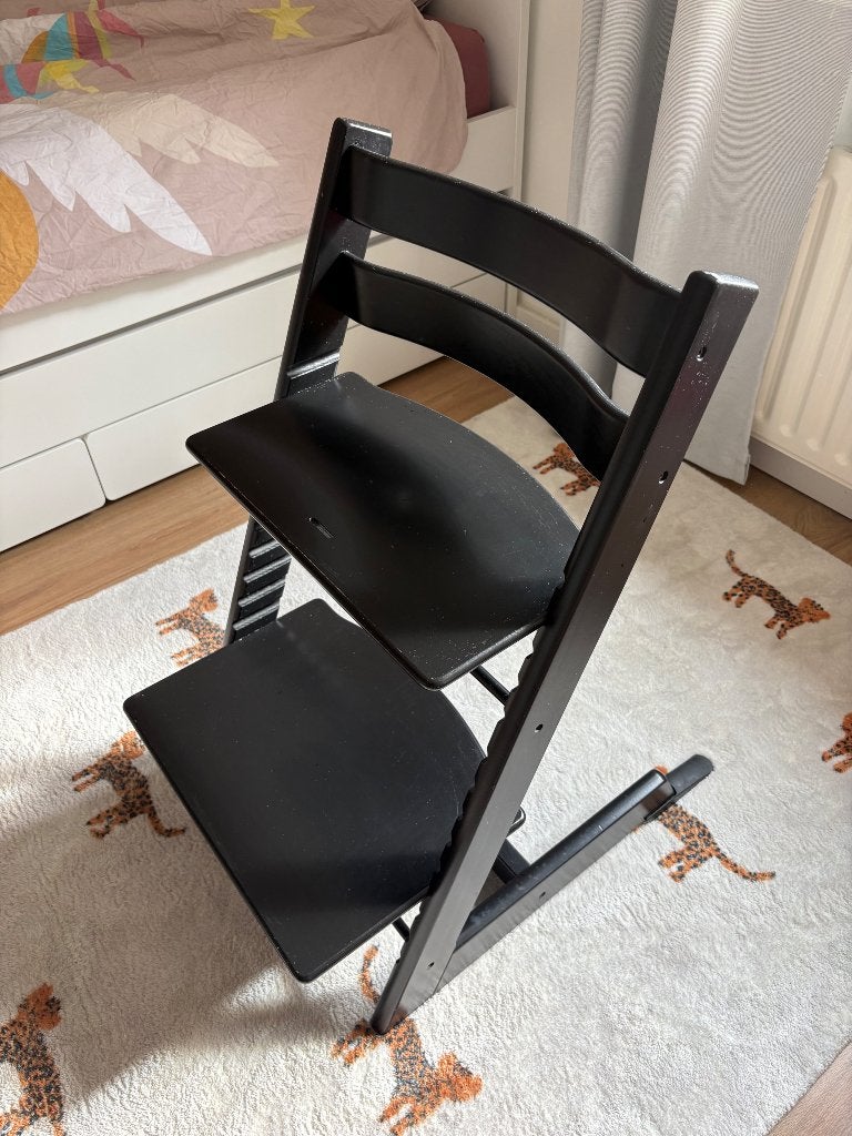 Stokke Tripp Trapp zwart, Ophalen, Gebruikt, Meegroeistoel