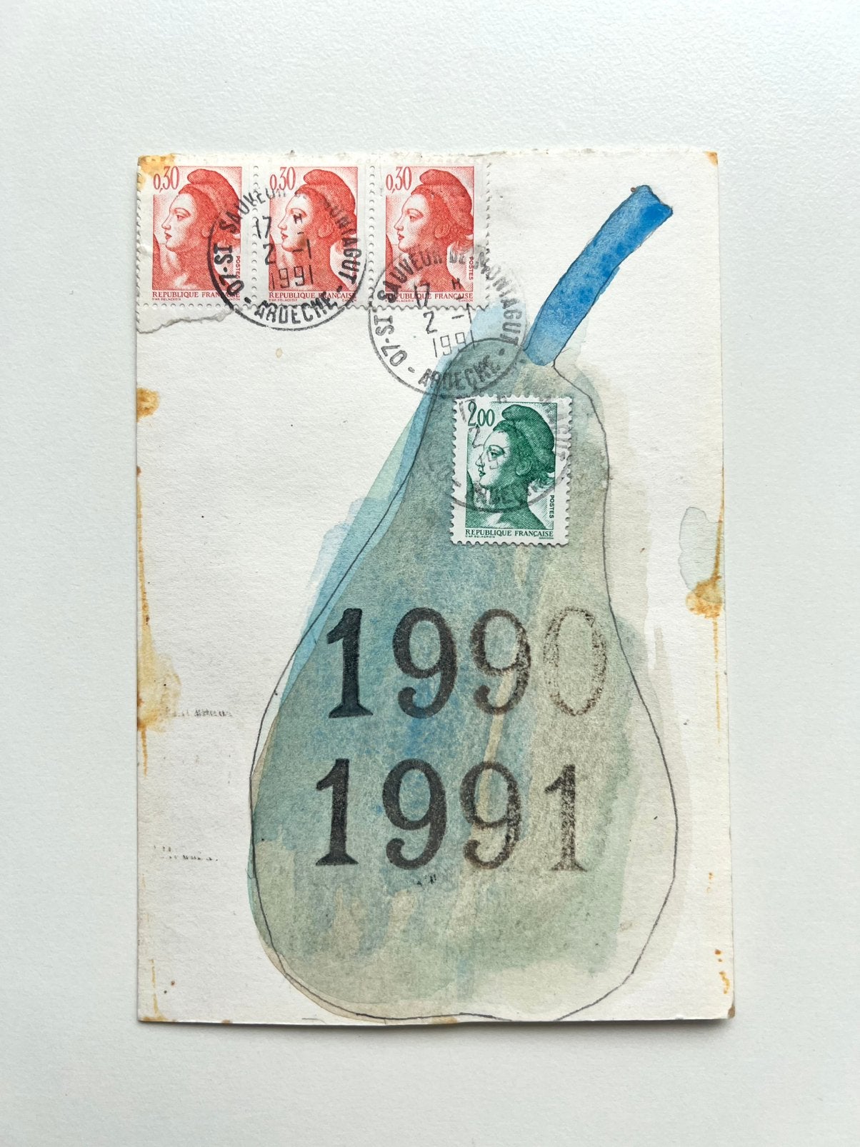 Klaas Gubbels, kleine aquarel uit 1990, Ophalen