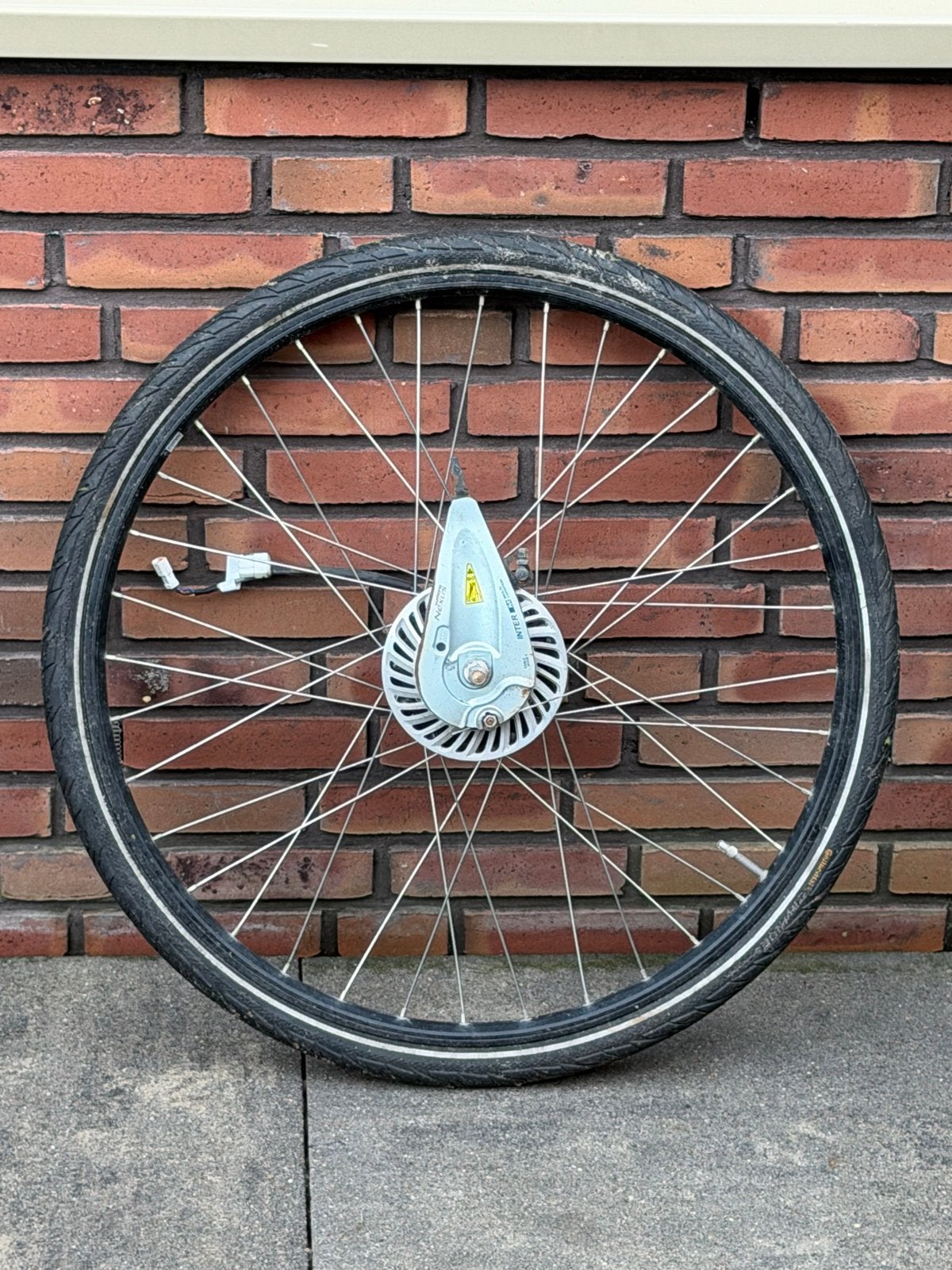 28 inch voorwiel met Panasonic motor, Ophalen of Verzenden, Gebruikt, Elektrische fiets, Wiel