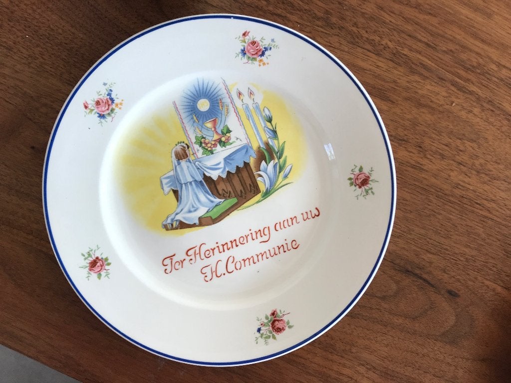 Bordje met kopje “Ter Herinnering aan uw H. Communie, Ophalen, Gebruikt, Overige typen, Christendom | Katholiek