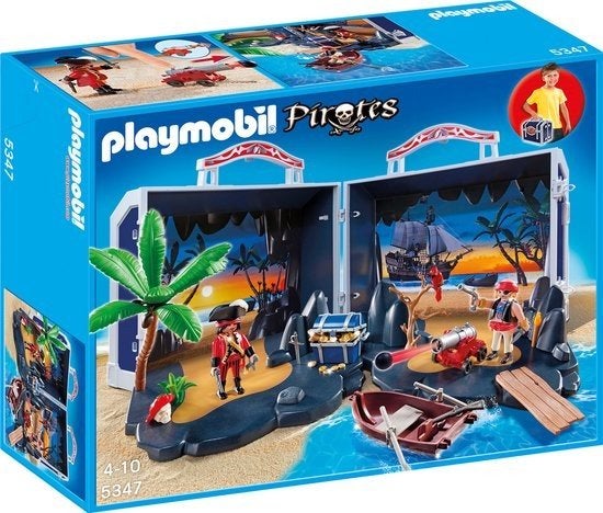 Playmobil 5347 Piraten meeneem schatkist, Ophalen, Gebouw, Complete set, Zo goed als nieuw