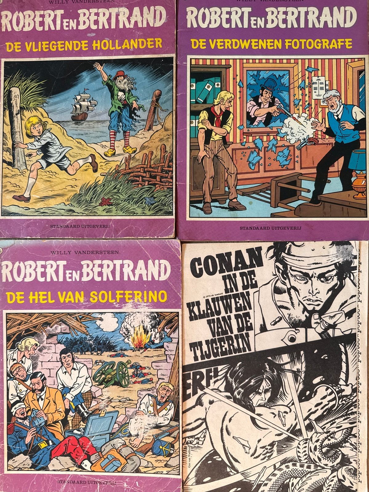 Robert en Bertrand & Conan stripboeken - 4 stuks, Meerdere stripboeken, Ophalen of Verzenden, Gelezen