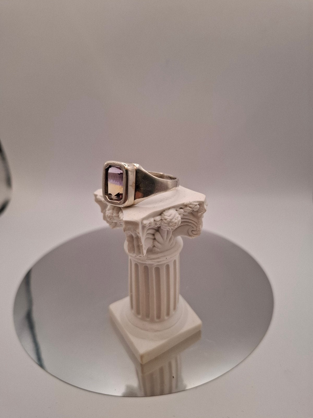 Handgemaakte Zilveren Ring met Ametrien - Maat 12 US, Ophalen of Verzenden