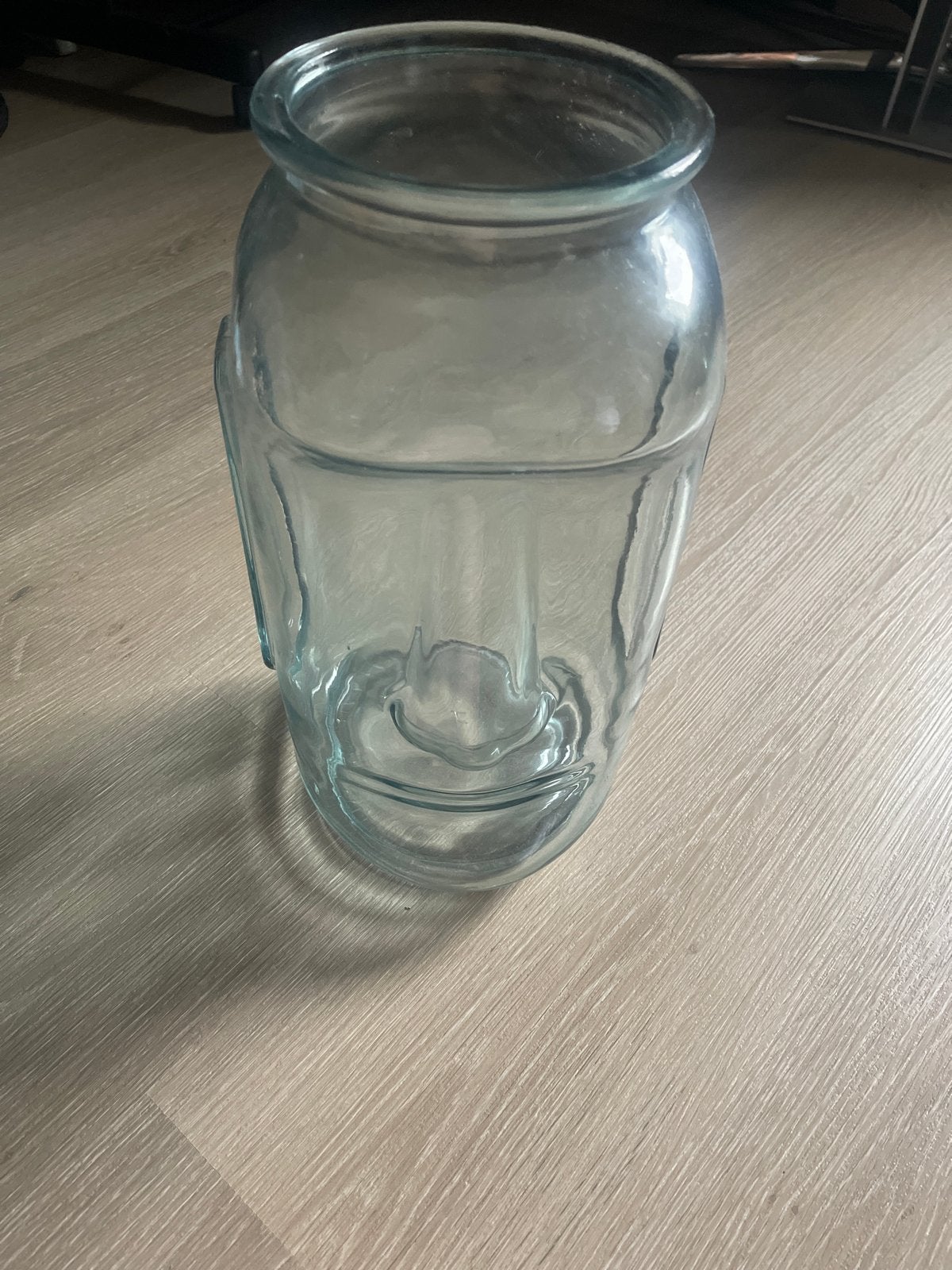 Glazen vaas met gezicht, ca. 40 cm hoog, Ophalen of Verzenden
