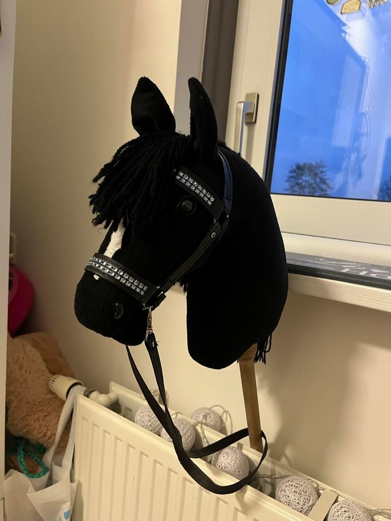 Zwart Hobbyhorse met Hoofdstel - Zo goed als nieuw, Ophalen of Verzenden, Zo goed als nieuw, Jongen of Meisje