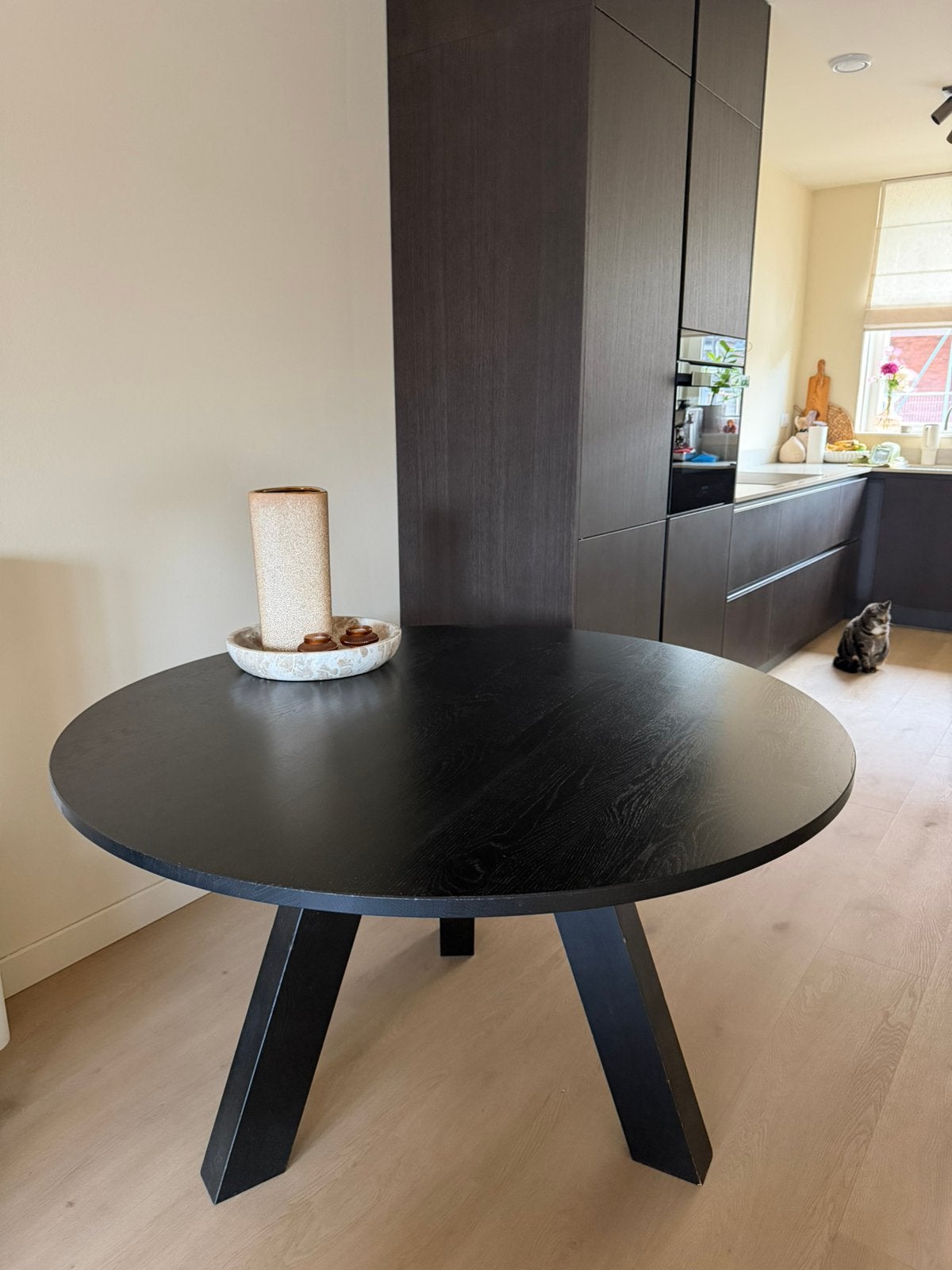 Eetkamertafel WOOOD, Huis en Inrichting, Tafels | Eettafels, Ophalen, 100 tot 150 cm, Zo goed als nieuw, Eikenhout