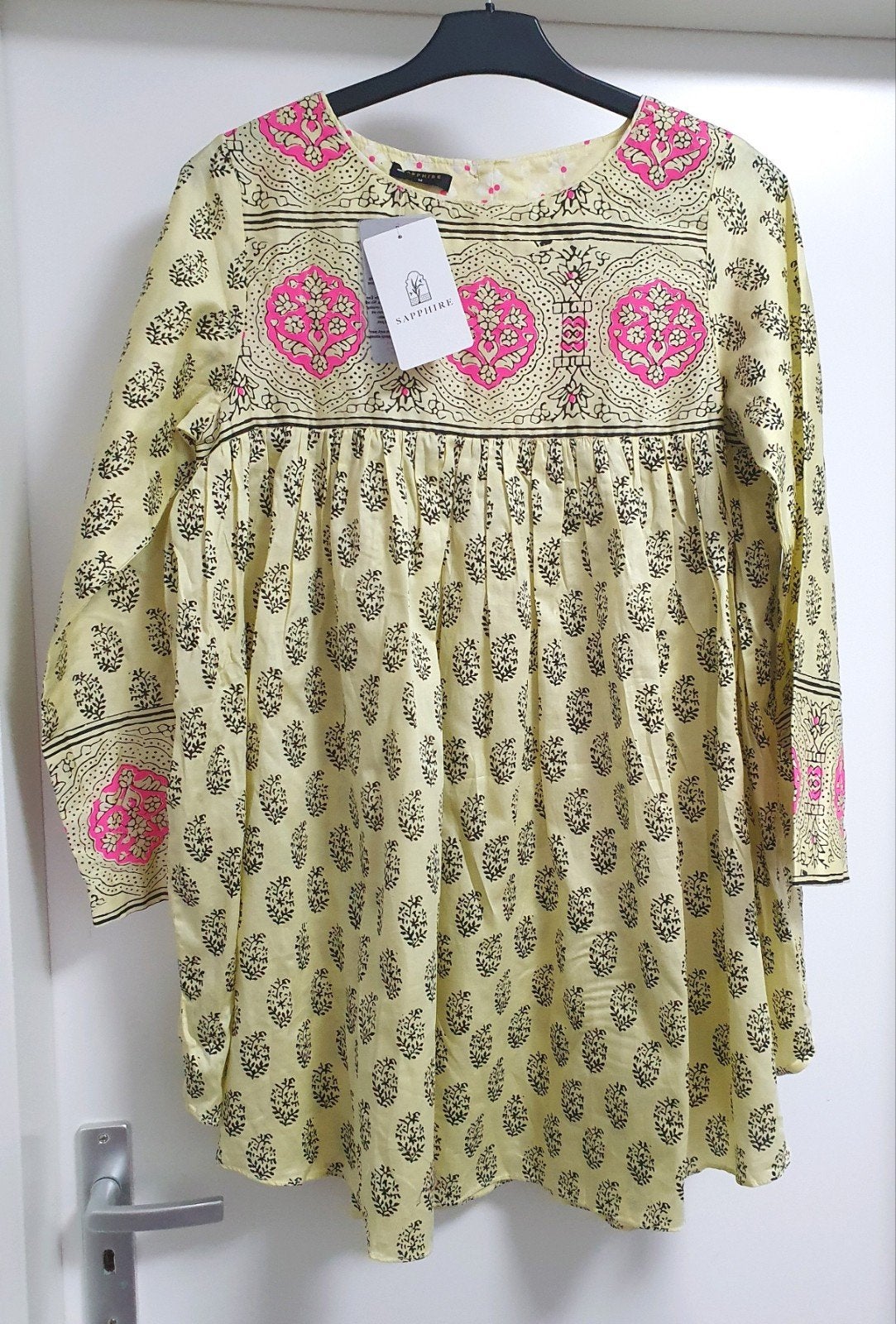 Sapphire katoen Tuniek met lange mouwen - Nieuw met kaartjes, Maat 38/40 (M), Sapphire, Geel, Nieuw