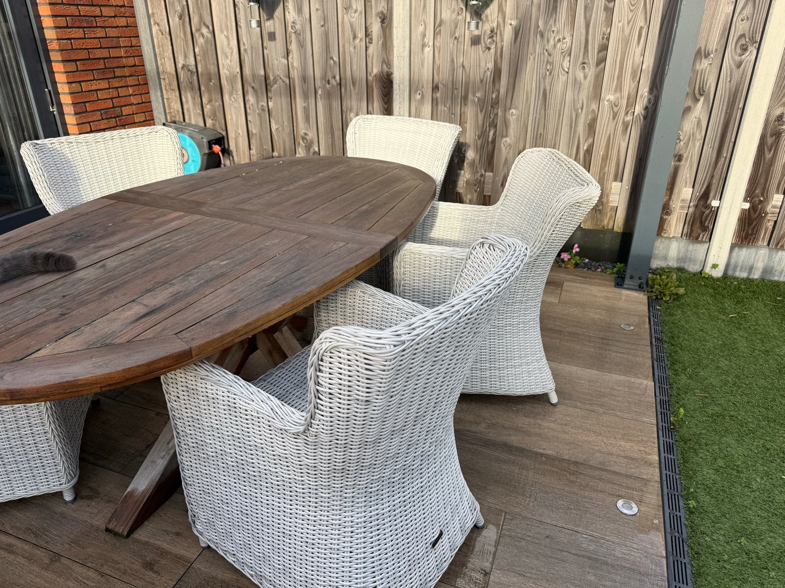 Set van 6 rieten stoelen voor buiten, Huis en Inrichting, Gebruikt, Overige kleuren, Riet of Rotan, Ophalen of Verzenden