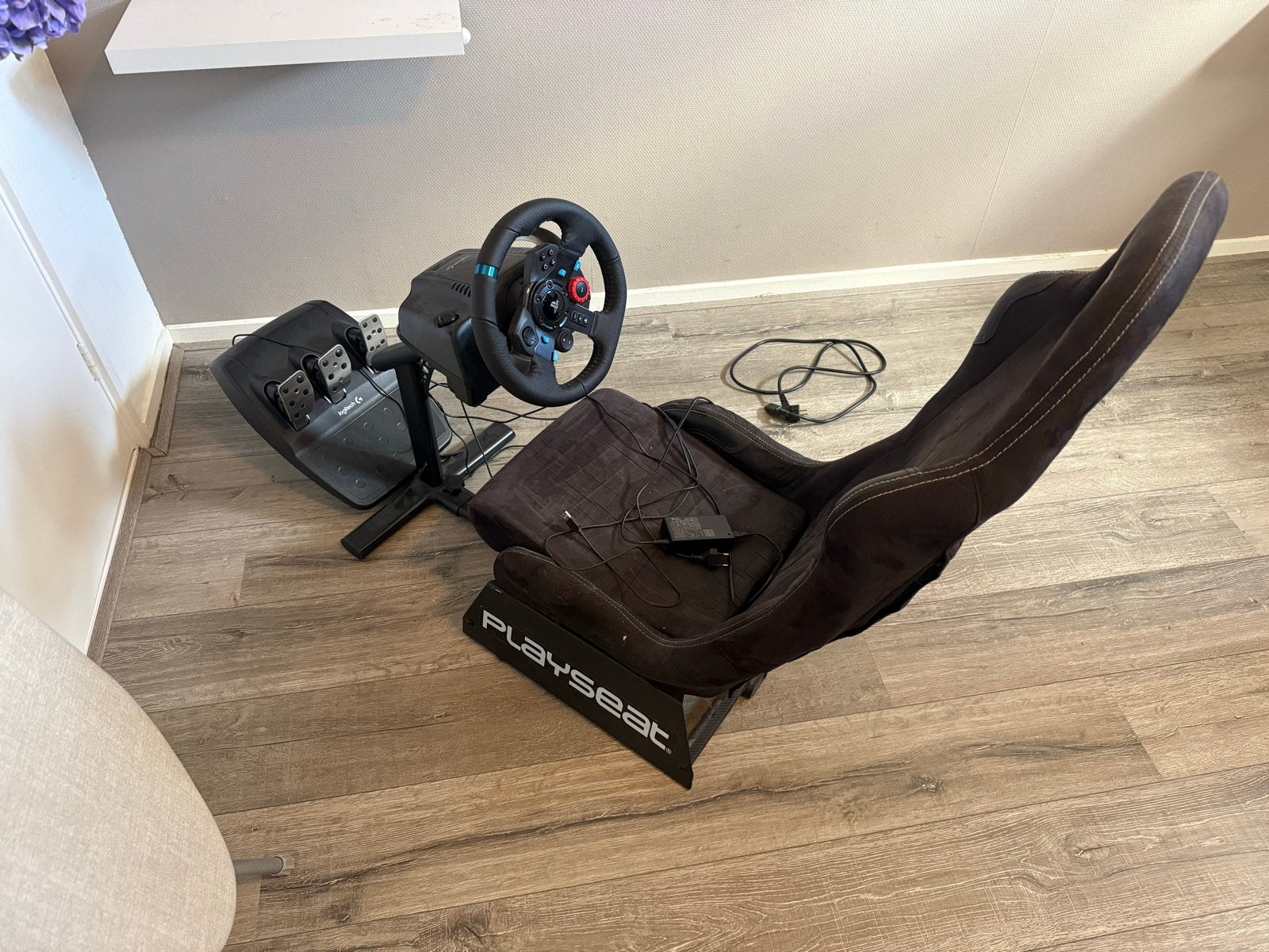 Playseat met Logitech stuur voor PS5/PC - F1 Ready, Ophalen, Gebruikt, Zwart