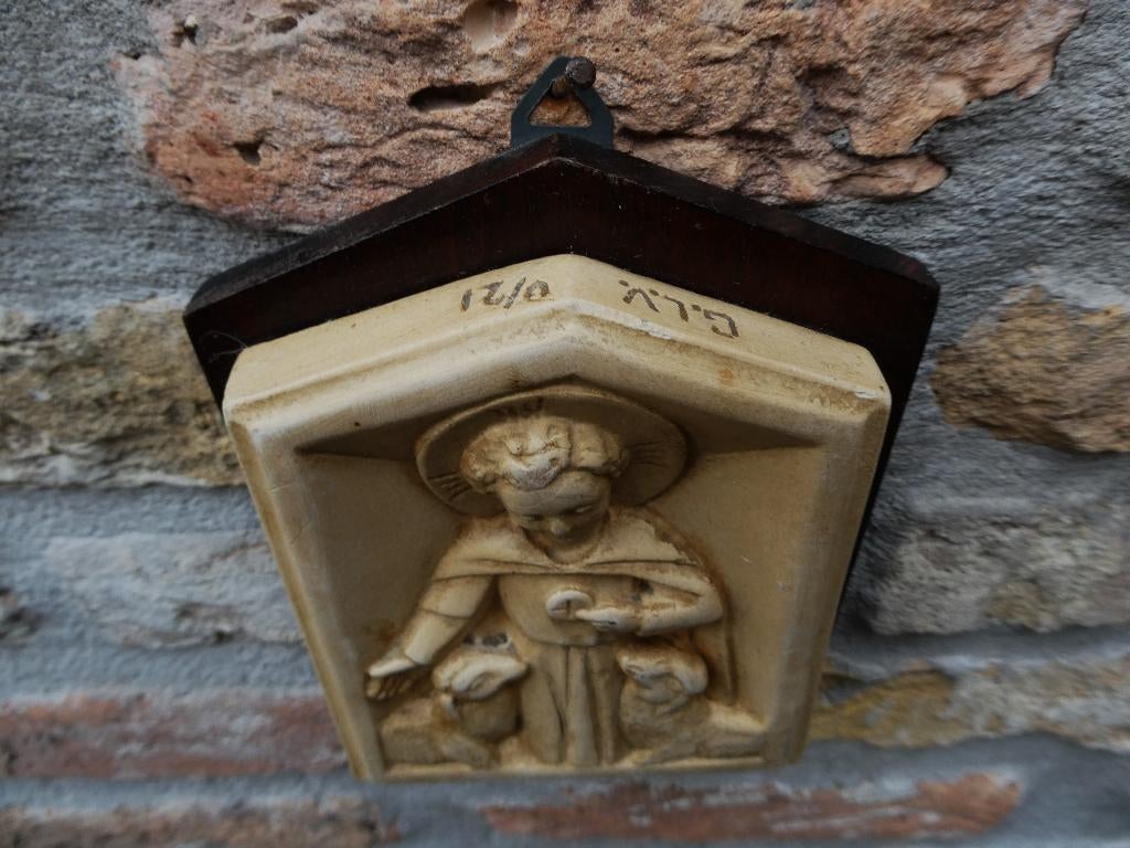 Plaquette Heilige Communie Jezus 2 schaapjes Gerard Linssen, Antiek en Kunst, Antiek | Religie, Ophalen of Verzenden