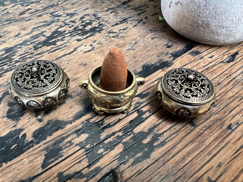 Chinese kleine koper wierook kegel brander houder chinees, Verburgt Vintage, Geurverspreider, Overige merken, Nieuw