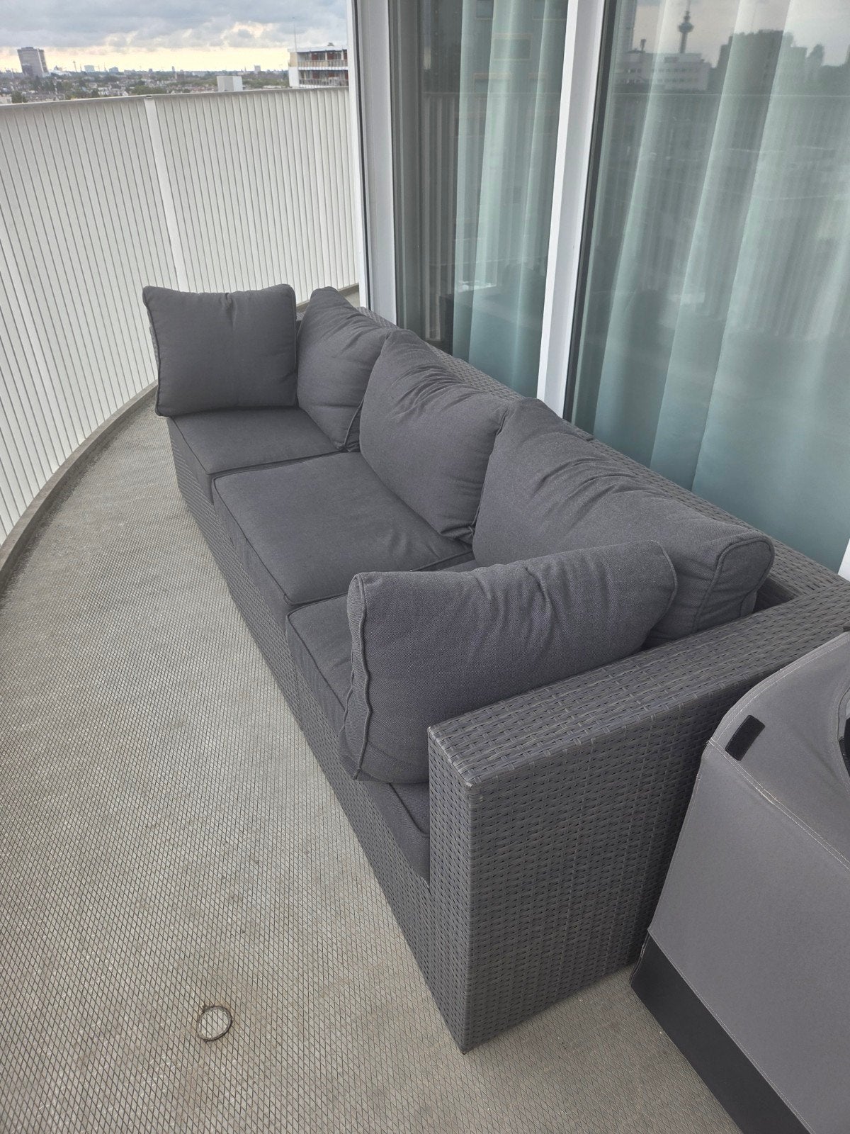 Tuin Loungeset met 3 zitplaatsen en opbergbox, Ophalen, Bank, 3 zitplaatsen, Zo goed als nieuw