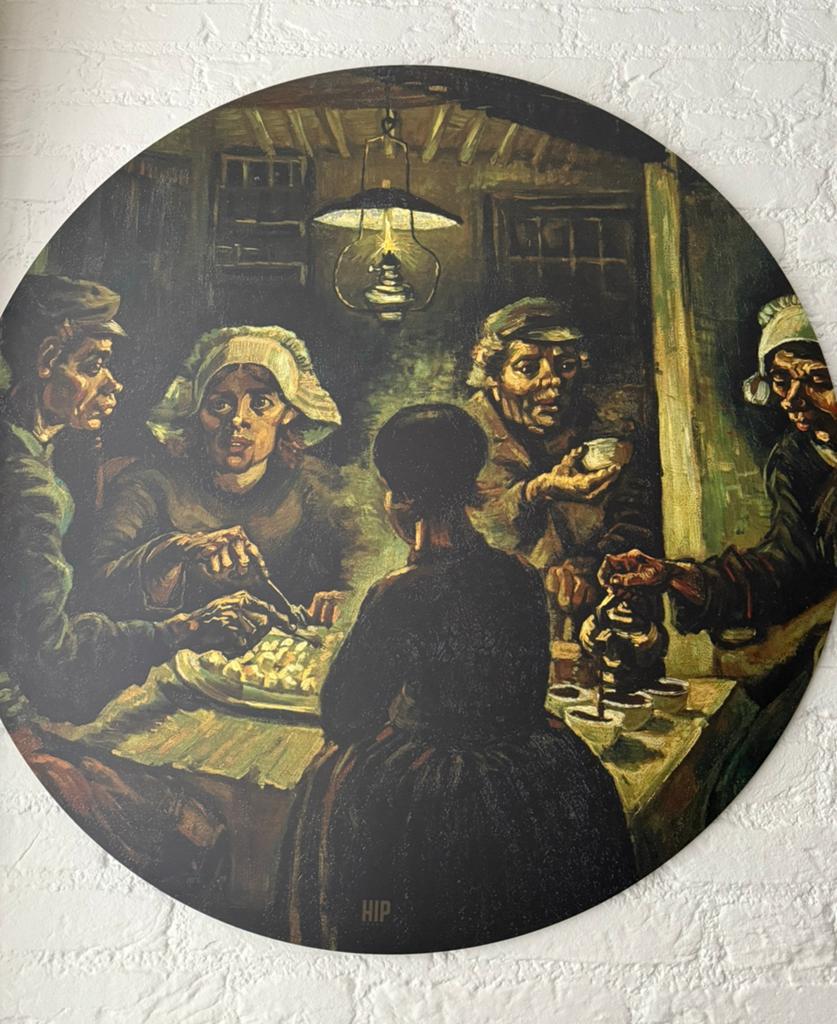 Rond schilderij van Gogh aardappeleters HIP, Ophalen