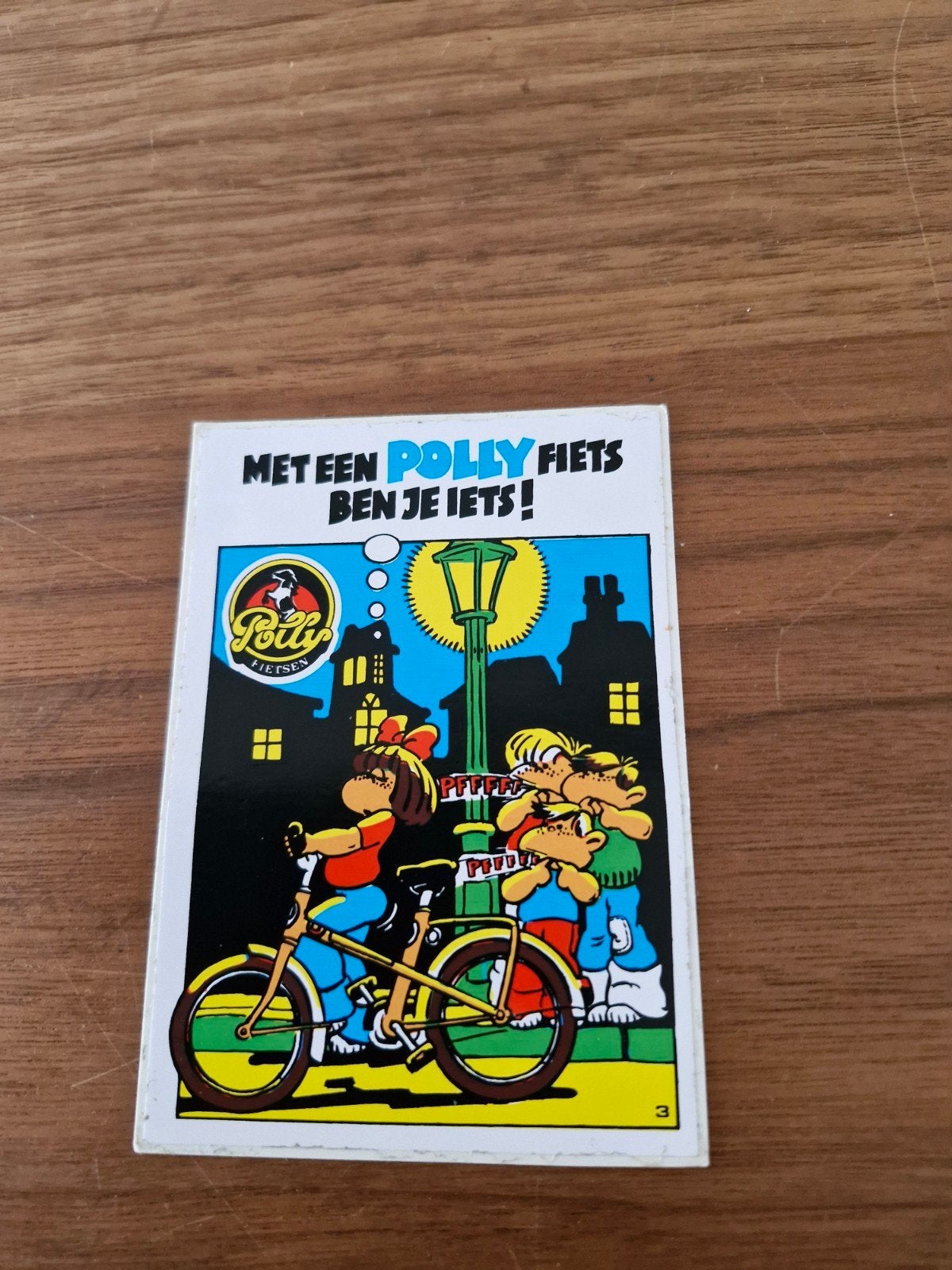 10191 Vintage Polly Fietsen stickers - Set van 4, Ophalen of Verzenden, Gebruikt, Overige typen