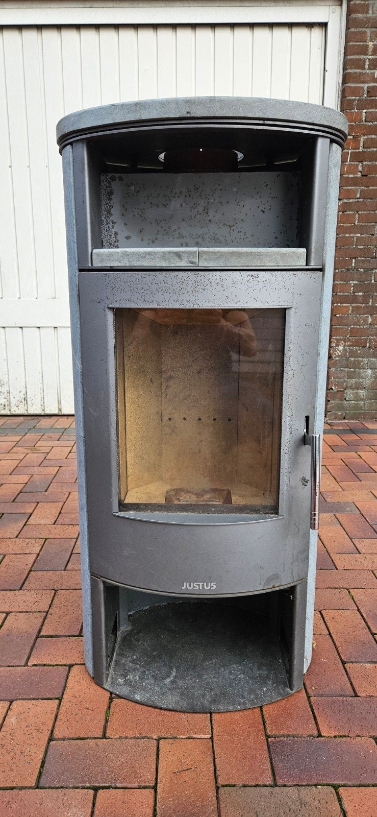 houtkachel justus speksteenkachel, Ophalen, Gebruikt, Hout, Houtkachel