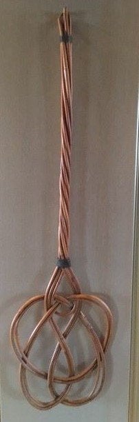 Vintage Rotan Mattenklopper (jaren 50) – 81 cm (Cottagecore), Ophalen of Verzenden